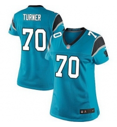 Nike Panthers #70 Trai Turner Blue Alternate Womens Stitched NFL Elite Jersey