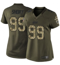 Nike Panthers #99 Kawann Short Green Womens Stitched NFL Limited Salute to Service Jersey