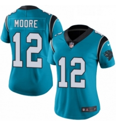 Womens Nike Carolina Panthers 12 DJ Moore Limited Blue Rush Vapor Untouchable NFL Jersey