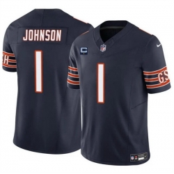 Men Chicago Bears 1 Jaylon Johnson Navy 2024 F U S E  With 1 Star C Patch Vapor Untouchable Limited Stitched Football Jersey