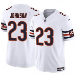 Men Chicago Bears 23 Roschon Johnson White 2023 F U S E  Vapor Stitched Football Jersey