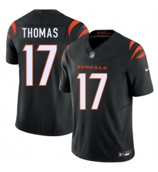 Men Cincinnati Bengals 17 Noah Thomas Black 2026 Draft F U S E Vapor Untouchable Limited Stitched Football Jersey Men Cincinnati Bengals 17 Noah Thomas Black 2026 Draft F U S E Vapor Untouchable Limited Stitched Football Jersey