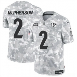 Men Cincinnati Bengals 2 Evan McPherson 2024 F U S E Arctic Camo Salute To Service Limited Stitched Football Jersey