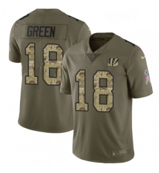 Youth Nike Cincinnati Bengals 18 AJ Green Limited OliveCamo 2017 Salute to Service NFL Jersey