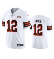 Cleveland Browns 12 Khadarel Hodge Nike 1946 Collection Alternate Vapor Limited NFL Jersey  White