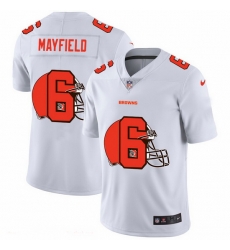 Cleveland Browns 6 Baker Mayfield White Men Nike Team Logo Dual Overlap Limited NFL Jersey