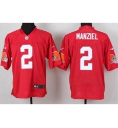 Nike Cleveland Browns 2 Johnny Manziel Red Elite QB NFL Jersey