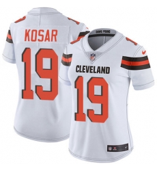 Nike Browns #19 Bernie Kosar White Womens Stitched NFL Vapor Untouchable Limited Jersey