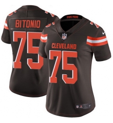 Nike Browns 75 Joel Bitonio Brown Team Color Womens Stitched NFL Vapor Untouchable Limited Jersey