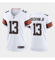 Women Cleveland Browns 13 Odell Beckham Jr 2020 Alternate Vapor Limited Jersey White