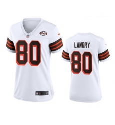 Women Cleveland Browns 80 Jarvis Landry Nike 1946 Collection Alternate Game Limited NFL Jersey   White