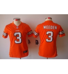 Women Nike NFL Cleveland Browns #3 Brandon Weeden Orange[NIKE LIMITED Jersey]