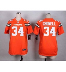 nike women nfl jerseys cleveland browns 34 crowell orange[nike][new style]