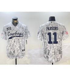 Men Dallas Cowboys 11 Micah Parsons 2024 Arctic Camo Salute To Service Stitched Baseball Jersey 5