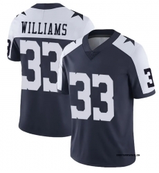 Men Dallas Cowboys 33 Javonte Williams Navy Blue Thanksgiven Limited Stitched Football Jersey