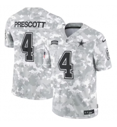 Men Dallas Cowboys 4 Dak Prescott 2024 Arctic Camo Salute To Service Limited Stitched Football Jersey