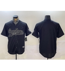 Men Dallas Cowboys Blank Black With Patch Cool Base Stitched Baseball Jersey