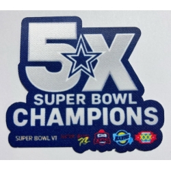 Men Cowboys 5X Super Bowl Champions Patch Biaog