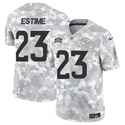 Men Denver Brocos Audric Estime #23 2024 Salute to Service Stitched Limited NFL Jersey