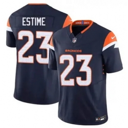 Men Denver Brocos Audric Estime #23 Navy 2024 F U S E Stitched Limited NFL Jersey