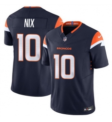 Men Denver Broncos 10 Bo Nix Navy 2024 Draft F U S E  Alternate Vapor Limited Stitched Football Jersey