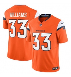 Men Denver Broncos 33 Javonte Williams Orange 2024 F U S E  Vapor Limited Stitched Football Jersey