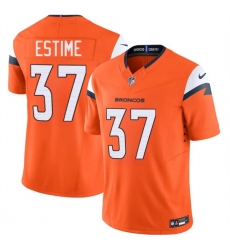 Men Denver Broncos 37 Audric Estime Orange 2024 F U S E  Vapor Limited Stitched Football Jersey