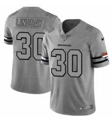 Nike Broncos 30 Phillip Lindsay 2019 Gray Gridiron Gray Vapor Untouchable Limited Jersey