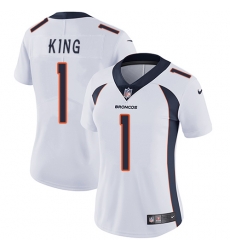 Nike Broncos #1 Marquette King White Womens Stitched NFL Vapor Untouchable Limited Jersey