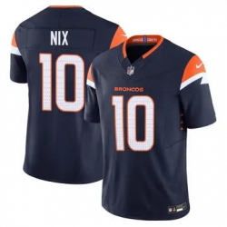 Youth Denver Broncos 10 Bo Nix Blue F U S E Vapor Limited Stitched Football Jersey