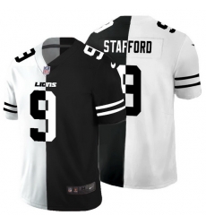 Detroit Lions 9 Matthew Stafford Men Black V White Peace Split Nike Vapor Untouchable Limited NFL Jersey