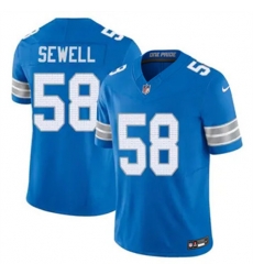 Men Detroit Lions 58 Penei Sewell Blue 2024 F U S E Alternate Vapor Limited Stitched Jersey