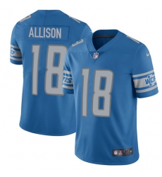 Nike Detroit Lions 18 Geronimo Allison Blue Team Color Men Stitched NFL Vapor Untouchable Limited Jersey