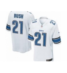 Nike Detroit Lions 21 Reggie Bush White Game NFL Jersey