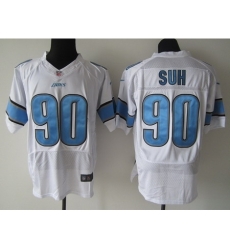 Nike Detroit Lions 90 Ndamukong Suh White Elite NFL Jersey