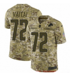 Nike Lions 72 Halapoulivaati Vaitai Camo Men Stitched NFL Limited 2018 Salute To Service Jersey