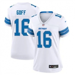 Women Detroit Lions 16 Jared Goff White 2024 F U S E Vapor Limited Stitched Jersey