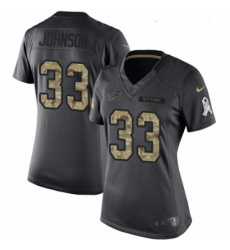 Womens Nike Detroit Lions 33 Kerryon Johnson Limited Black 2016 Salute to Service NFL Jersey