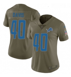 Womens Nike Detroit Lions 40 Jarrad Davis Limited Olive 2017 Salute to Service NFL Jersey