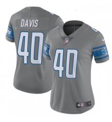 Womens Nike Detroit Lions 40 Jarrad Davis Limited Steel Rush Vapor Untouchable NFL Jersey