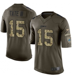 Nike Lions #15 Golden Tate III Green Youth Stitched NFL Limited Salute to Service Jersey