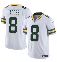 Men Green Bay Packers 8 Josh Jacobs White Vapor Limited Stitched Football Jersey