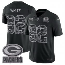 Men Green Bay Packers  92 Reggie White Black F U S E  2026 Salute to Service Limited Stitched Football Jersey