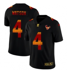 Houston Texans 4 Deshaun Watson Men Black Nike Red Orange Stripe Vapor Limited NFL Jersey