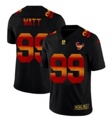 Houston Texans 99 J J  Watt Men Black Nike Red Orange Stripe Vapor Limited NFL Jersey