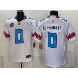 Men Houston Texans  0 Azeez Al Shaair White 2026 25th Anniversary Patch F U S E   HOUSTON US  Rivalries Collection Limited Stitched Football Jerseys