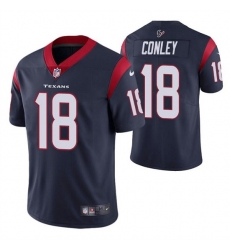 Men Houston Texans 18 Chris Conley Navy Vapor Untouchable Limited Stitched Jersey