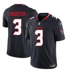 Men Houston Texans  3 Kamari Lassiter Navy 2026 F U S E  Vapor Limited Stitched Football Jersey