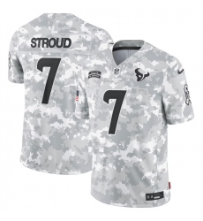 Men Houston Texans 7 C J  Stroud 2024 Arctic Camo Salute To Service Limited Stitched Football Jersey