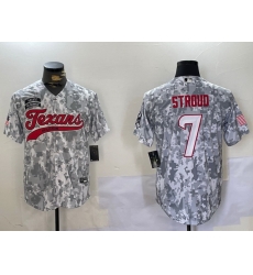 Men Houston Texans 7 C J Stroud Camo With Patch Cool Base Stitched Baseball Jersey 1